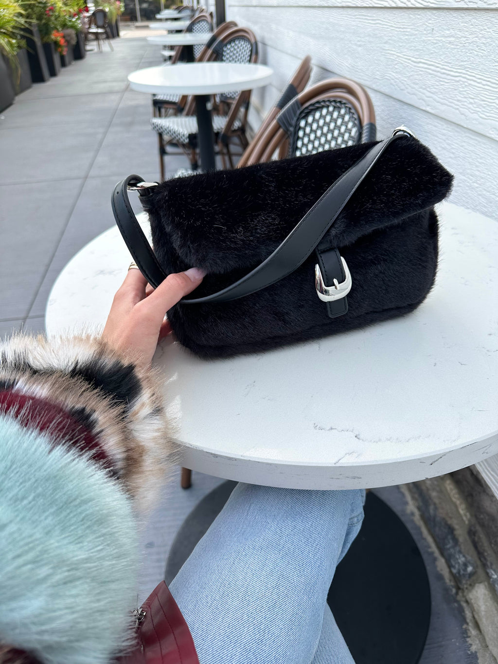 Gloria Fur Bag Black