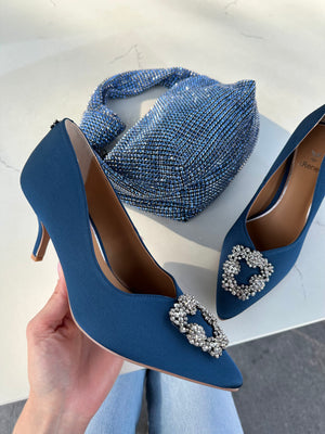 J Renee Ezara Navy Satin