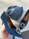 J Renee Ezara Navy Satin