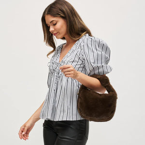 Monica Fur Bag Chocolate