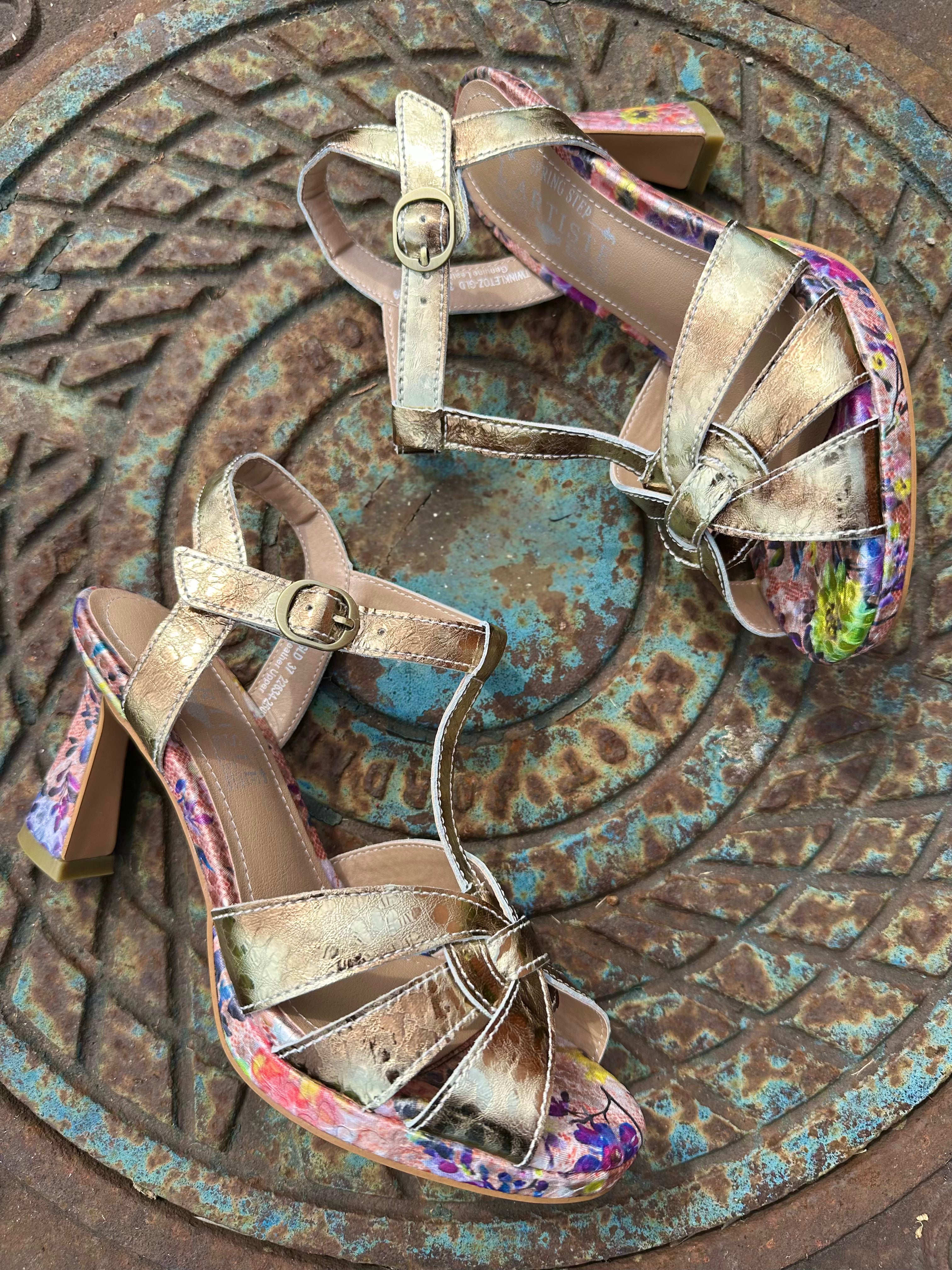 L'Artiste by Spring Step Flowerpower Yellow Multi – Village Shoe Inn