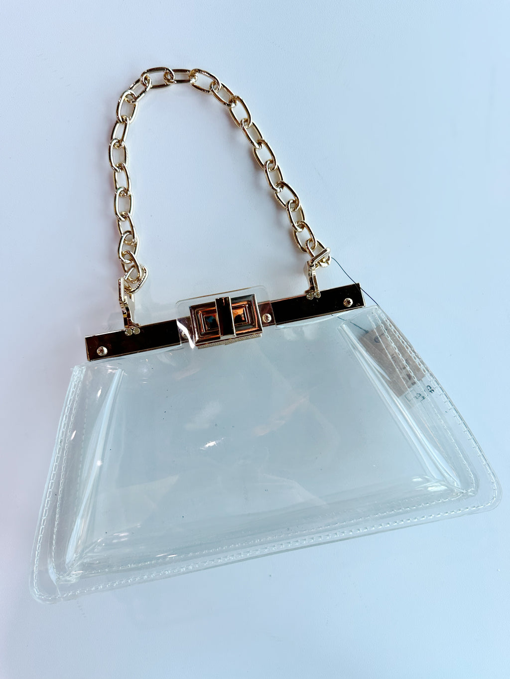 Telly Lucite Gold Bag