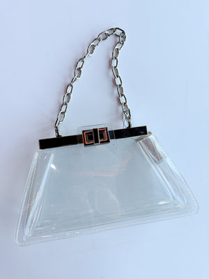 Telly Lucite Silver Bag