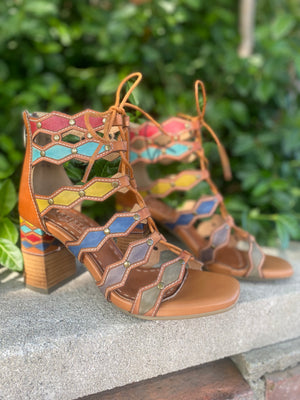 L'Artiste by Spring Step Artdeco Camel Multi