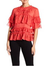 Bella Ruffle Top Coral