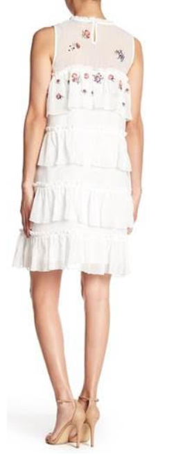 Sadie Ruffle Dress Ivory Multi