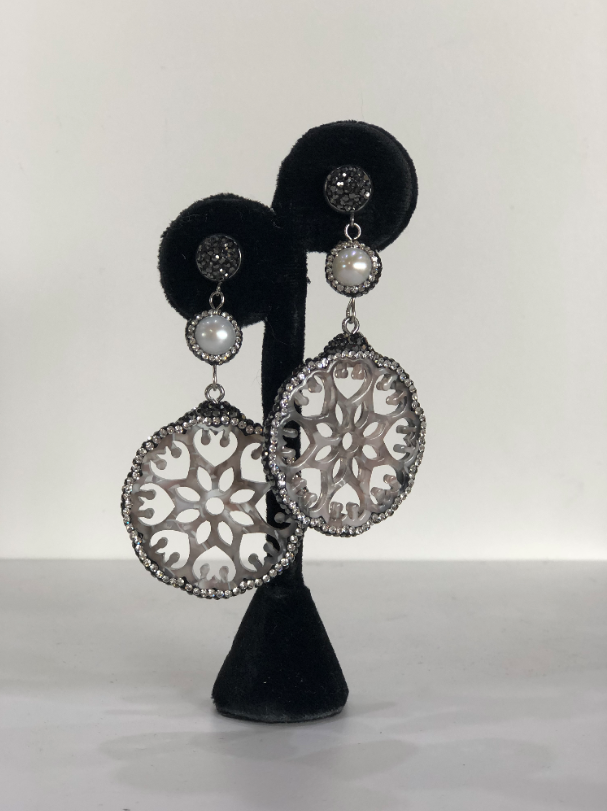 Sophia Earring Silver Pearl