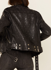 Mauritius Saddy Leather Jacket Grey Studded