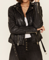 Mauritius Saddy Leather Jacket Grey Studded