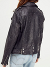 Mauritius Saddy Leather Jacket Grey Studded