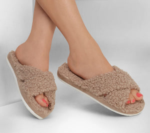 Cozy Furry Slide Taupe