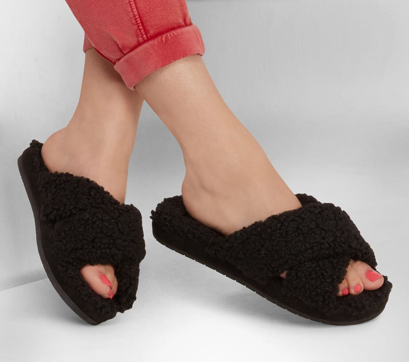 Cozy Furry Slide Black