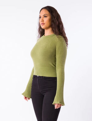 Barbara Bell Sleeve Top Matcha