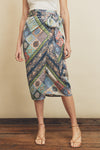 Mosaic Blue Wrap Skirt