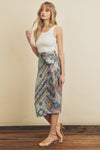 Mosaic Blue Wrap Skirt