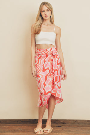 Groovy Wrap Skirt Pink Multi
