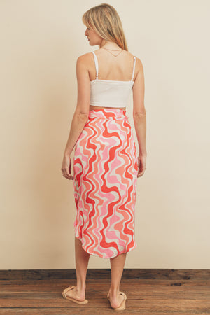 Groovy Wrap Skirt Pink Multi