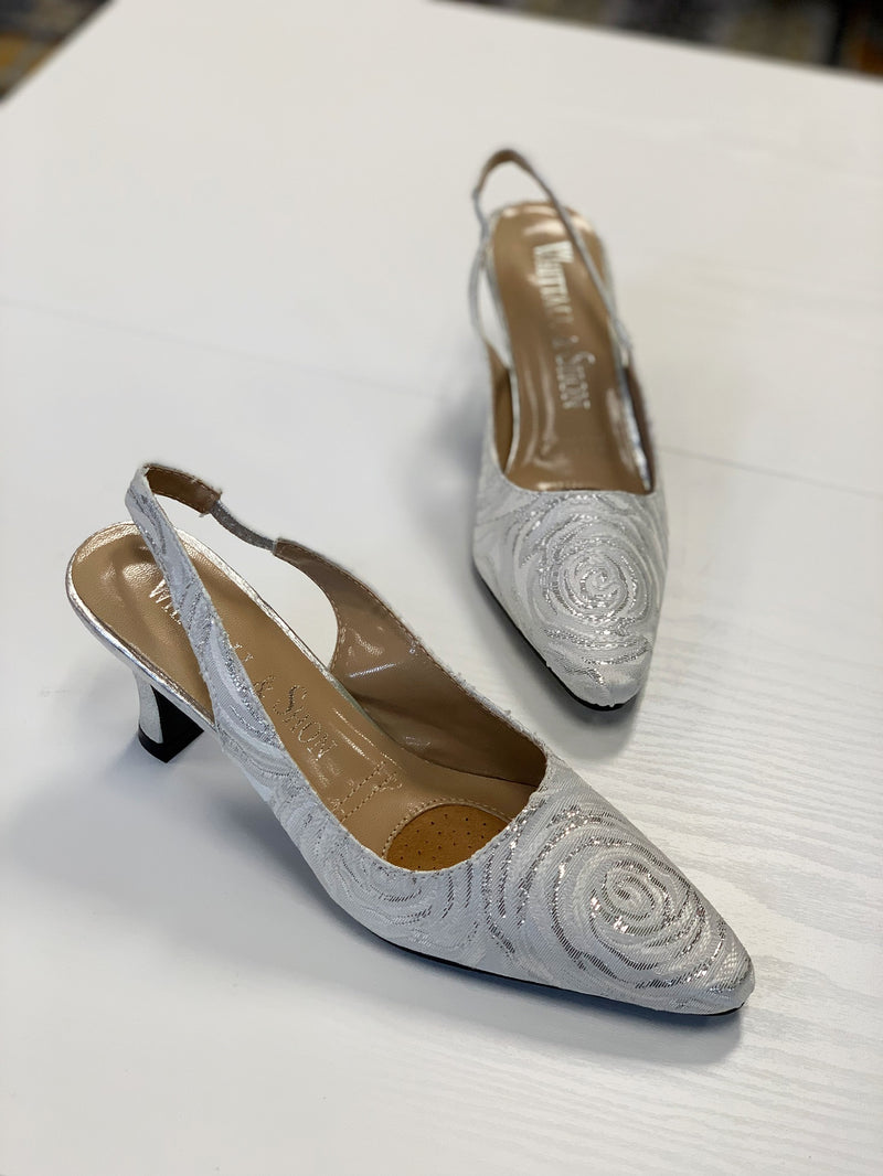 Bonnie Slingback White Silver