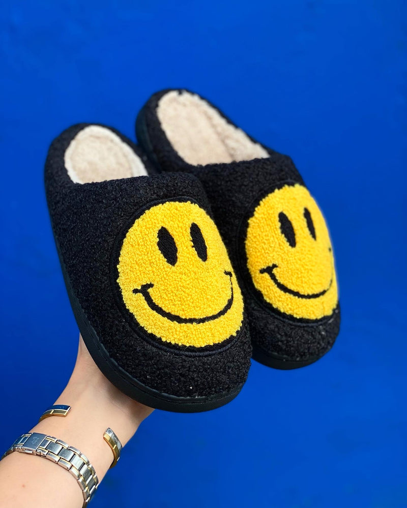 Smiley Slipper Black