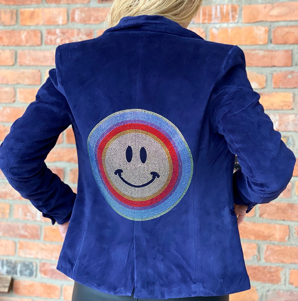 Velvet Smiley Blazer Navy