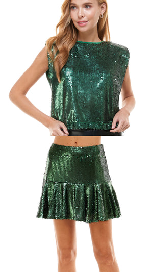 Alexa Sequin Set Green