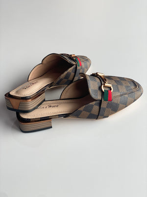 Layla Mule Brown Check