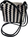 Amanda Woven Tote Black White