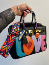 Custom Leather Bag Groovy Love Black