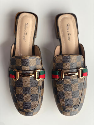 Layla Mule Brown Check