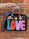 Custom Leather Bag Groovy Love Black