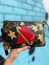 Custom Leather Bag Alex Black Space Heart