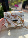 Custom Leather Bag Carolina White Splash