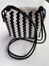 Amanda Woven Tote Black White