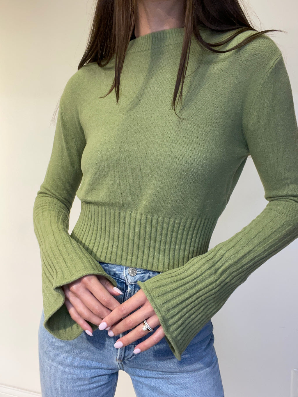 Barbara Bell Sleeve Top Matcha