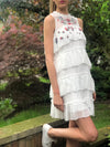Sadie Ruffle Dress Ivory Multi