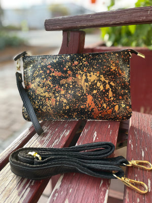 Custom Leather Bag Alex Black Splash