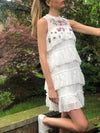 Sadie Ruffle Dress Ivory Multi