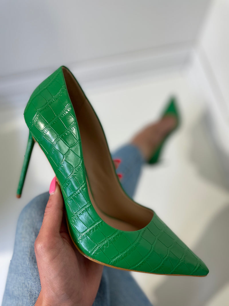 Steve Madden Vala Green Crocodile