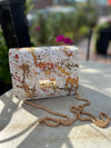 Custom Leather Bag Carolina White Splash